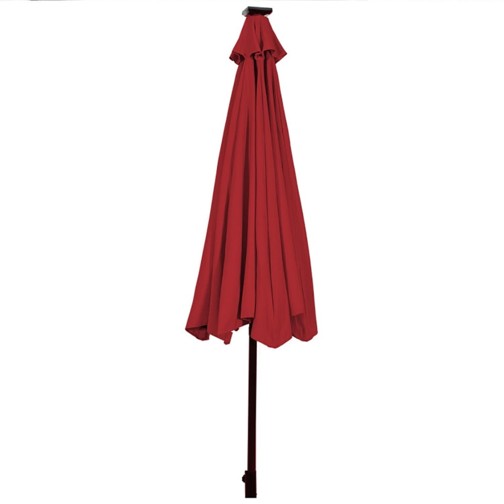 Aimee Lii 10' Solar LED Lighted Patio Market Umbrella Shade Tilt Adjustment Crank, Table Umbrella Outdoor for Patio, Pool, Beach, Red Aimee Lii 10' Solar LED Lighted Patio Market Umbrella Shade Tilt Adjustment Crank, Table Umbrella Outdoor for Patio, Pool, Beach, Red