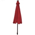 thumbnail image 2 of Barara King Outdoor Waterproof Table Umbrella, UV Protection Pool Umbrella, 10' Solar LED Lighted Patio Market Umbrella Shade Tilt Adjustment Crank-Dark Red, 2 of 6