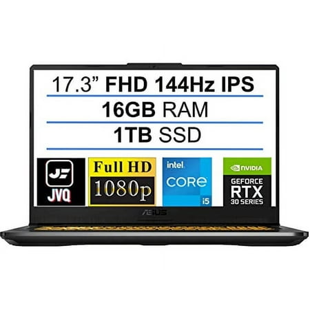 ASUS TUF VR Ready Gaming Laptop, 17.3" FHD 144Hz IPS Display, 11th Gen Intel 6-Core i5-11260H(Beat i7-8850H), 16GB DDR4 RAM, 1TB PCIe SSD, GeForce RTX 3050 Ti, RGB Backlit Keyboard, Win 10,JVQ MP