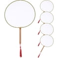 thumbnail image 1 of 5pcs DIY Summer Round Hand Fan Handheld Fan Portable Summer Cooling Fan, 1 of 9