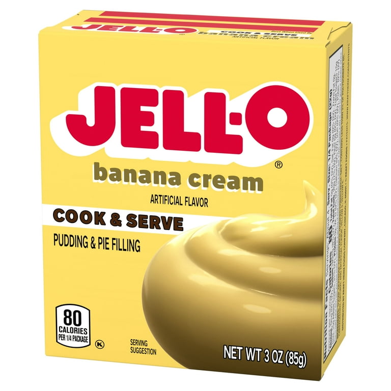 Jell-O Banana Puddings, Cook & Serve, Artificially Flavored, Pie
