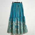 thumbnail image 4 of Womens Floral Print Skirt Vintage Printed Loose Maxi A-Line Skirts Summer Casual Boho Beach Bohemian Skirts Soft Lightweight Elasticated Waist Long Skirts, 4 of 5