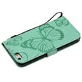thumbnail image 6 of iPhone 6 Plus/ 6S Plus Wallet case, Allytech Pretty Retro Embossed Butterfly Flower Design PU Leather Book Style Wallet Flip Case Cover for Apple iPhone 6 Plus and iPhone 6S Plus, Green, 6 of 10