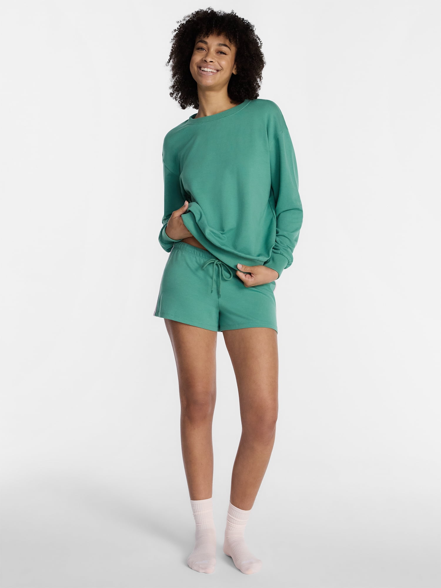 No Boundaries Sleepwear Top with Long Sleeves, Women’s XXS-3X