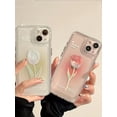 thumbnail image 1 of 2pcs Floral Pattern Phone Case Compatible With iPhone 15/15Pro/15Plus/15Promax, 1 of 5