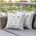 thumbnail image 4 of Spring Flower Pillow Covers 2 Pack Watercolor Floral Garden Pillowcase Waterproof Outdoor Throw Pillow Cover for Patio Garden Square Cushion 16”x16”, 4 of 9