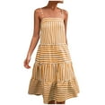 thumbnail image 1 of Vestidos Para Mujer Vestidos Casuales de Moda Sling Cintura Media Con Cuello en V Sin Mangas Vestido A Rayas Sin Tirantes Odeerbi  ODB156288, 1 of 7