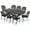Navy Blue, variant on MEETWARM 9-Piece Outdoor Furniture Dining Set, All Weather Cast Aluminum Patio Garden Set with 8 Chairs,1 Oval Table, 2.2" Umbrella Hole, Dark Bronze