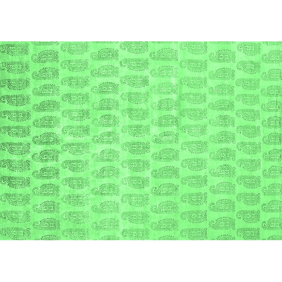 Ahgly Company Indoor Rectangle Solid Emerald Green Modern Area Rugs, 2' x 5'