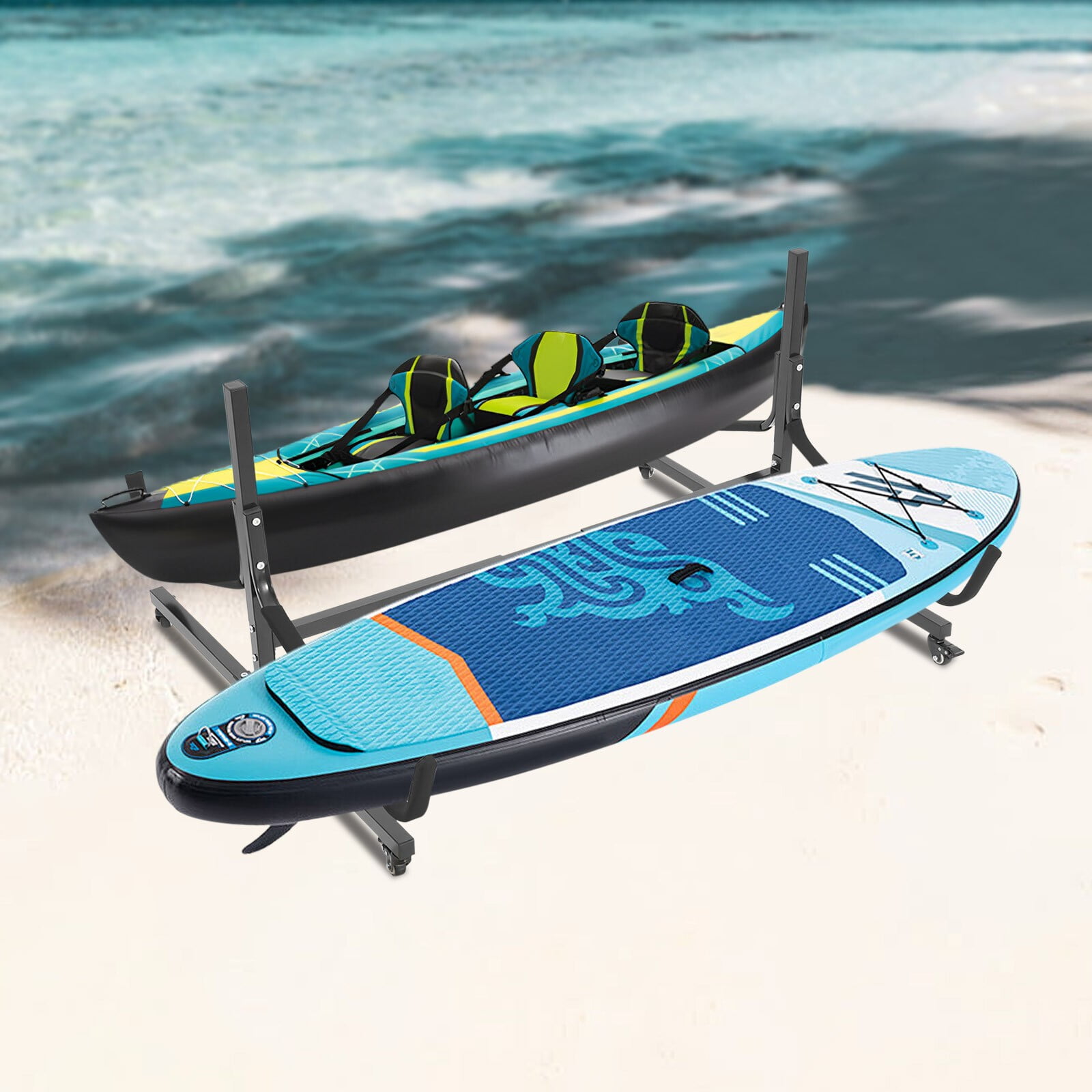 Kayak Storage Rack 2 Capacity Freestanding Kayak Stands Outdoor Storage 275lbs