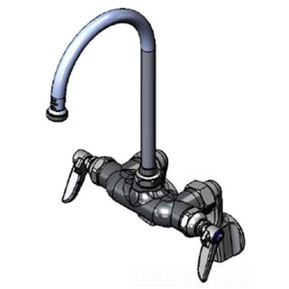 T&S BRASS B-0341 Wall Mount Double Pantry Faucet, Adjustable Centers