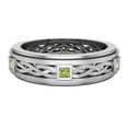 thumbnail image 4 of Wedding Bands for Men 7 MM Princess Cut Peridot 14K White Gold 0.60 CTW, 4 of 5