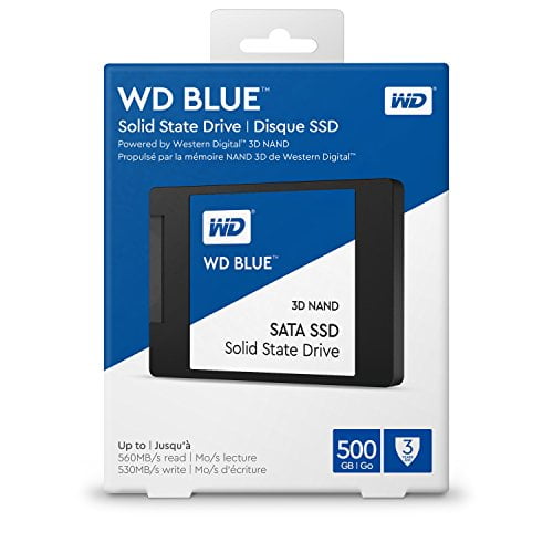 WDS500G3B0A, Disque dur HDD SSD 500 Go 2,5 pouces SATA III WD BLUE 3D NAND  SATA