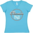 thumbnail image 3 of Inktastic Classic 1960 Birth Year Women's V-Neck T-Shirt, 3 of 5