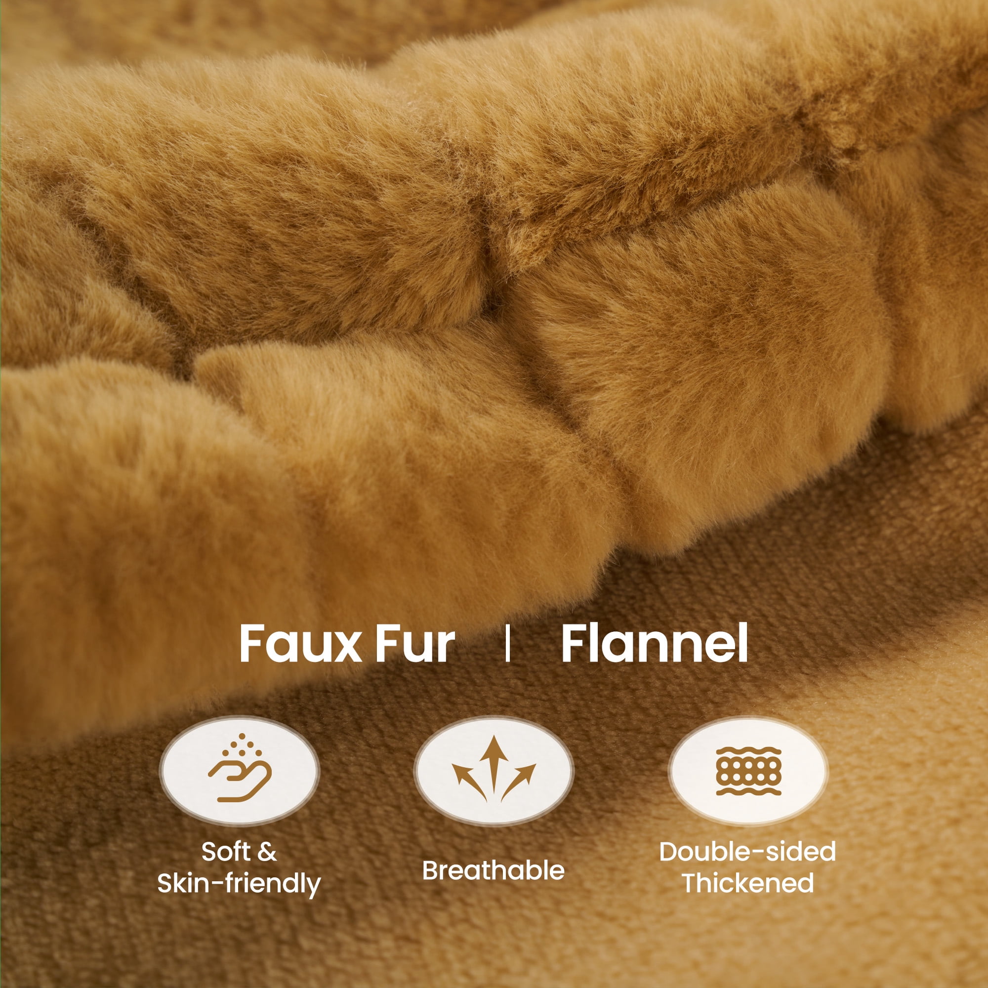 MaxKare Heated Blanket Full Size, Electric Blanket with 6 Heat Settings, 10H Auto-off, Faux Fur/Flannel, Plaid Pattern