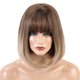 thumbnail image 1 of 12 "Moda Mujer Medio Hasta los hombros Cabello Bob Lob completas para de cosplay Diario - Raíces marrones os Salvador Pelucas cortas de mujer bob, 1 of 10