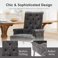 thumbnail image 4 of Lovableguy Mid Century Chenille Dining Chairs Set of 2,Upholstered Tufted Kitchen Side Chairs with Armrests and Solid Wood Frame & Legs,for Dining, Kitchen & Living Room,Gray, 4 of 8