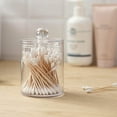 thumbnail image 3 of Qtip Holder Dispenser for Cotton Ball, Cotton Swab, Cotton Round Pads, Floss - Clear Apothecary Jar Set for Indoor Canister Storage Organization, Vanity Makeup Organizer By PULMCheerger, 3 of 7
