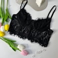 thumbnail image 5 of Gibobby Camisola de satén con cuello de encaje para mujer(Negro,G), 5 of 5