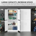 thumbnail image 4 of SISESOL Metal Storage Cabinets with Doors And Shelves, 71'' Garage Cabinet Locking, Adjustable Layers For Home Gym, bathroom, kitchen, office, White, 4 of 8