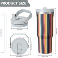 thumbnail image 4 of Modern 30oz Handheld Travel Tumbler with Handle – Double Wall Stainless Steel Insulated Cup, Flip Straw Lid, Leak-Proof & BPA-Free for Hot and Cold Drinks – Durable Coffee & Juice Mug White, 4 of 7