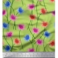 thumbnail image 1 of Soimoi Green Crepe Silk Fabric Artistic Floral Fabric Prints by Yard 42 Inch Wide, 1 of 1