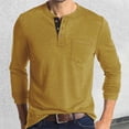 thumbnail image 2 of JTieacloth T Men Autumn Solid Color Button Up Long Sleeve Round Neck T Shirt Men's Base Shirt Collar Top, 2 of 6