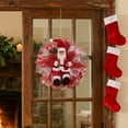 thumbnail image 3 of Santa Claus Doll Mesh Wreath for Front Door Wall Hanging Christmas Holiday Home Decor Indoor Outdoor Display, 3 of 4