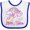 White and Royal, variant on Inktastic Little Sister Unicorn Girls Baby Bib