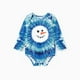 thumbnail image 2 of Sudadera/mono de manga larga con muñeco de nieve teñido anudado azul a juego para toda la familia, 2 of 5