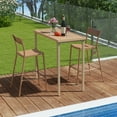thumbnail image 4 of Costway 48" Outdoor Counter Height Table Patio Bar Table Heavy Duty Rectangle Metal Frame, 4 of 9