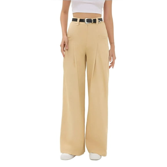 Pleated Wide-Leg High-Waist Trousers
