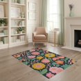thumbnail image 2 of ODIKA 4'x6' Black Pink Vintage Floral Symphony Design Washable Area Rug Elegant Maximalist Patterns with Retro Touch Pet Friendly, Non-Shedding for Bedroom, Reading Nook, 2 of 7