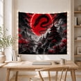 thumbnail image 5 of Black Dragon Coiled Against Red Moon and Pagoda in Mist, Dramatic Gothic for Fantasy Lovers, Asian Inspired Wall Art, Holiday Gift Tapestry Wall Hanging for Bedroom and Living Room, 5 of 7