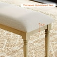 thumbnail image 6 of 5 Piece Dining Table Set for 6-8 People - Includes One Dining Table, 2 Upholstered Benches, 2 Cross Back Dining Chairs, Rustic Dining Set for Kitchen, Oak, 6 of 10