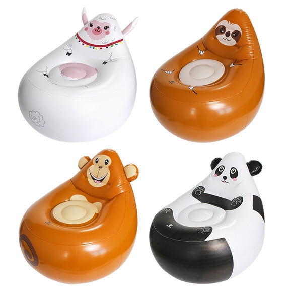 Yhmxh Cute Monkey Inflatable Chair, Portable Brown Folding Inflatable Blow Up Couch with Backrest, Comfortable Lazy Recliner Chair Air Sofa for Indoor Outdoor Travel Camping, Playroom & Outdoor Use