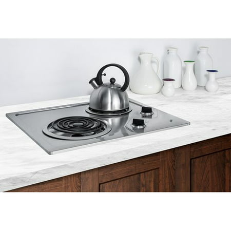 Summit Appliance 21.25'' Electric Cooktop with 2 (Best 30 Inch Downdraft Electric Cooktop)