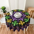 thumbnail image 3 of Nappe Ronde de Carnaval de Mardi Gras 60 Pouces Lavable Réutilisable Décoration Housse de Table pour Cuisine Fête, 3 of 5