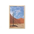 thumbnail image 1 of Nature Wall Art with Frame, Lonely Tree Skeletont Deadvlei NamibiSandy Desert Landscape Picture, Printed Fabric Poster for Bathroom Living Room, 23" x 35", Brown Blue, by Ambesonne, 1 of 2