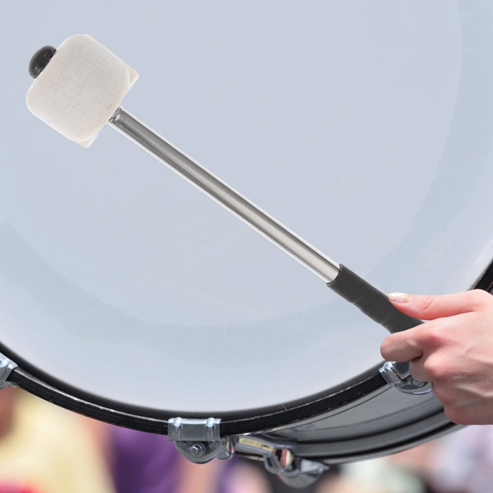Worgeous 6 pcs  Felt Bass Drum Mallets Wool Felt Mallets Sticks with Stainless Steel Handle Instrument Percussion Mallets