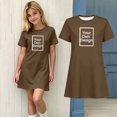 thumbnail image 3 of Auroural Girls Customized Customers Short Sleeve T Shirt Dress Casual Crew Short Sleeve Round-Neck Dress Kids, 3 of 9