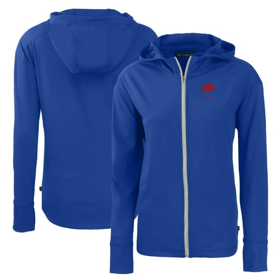 Women's Cutter & Buck Royal Buffalo Bills Throwback Daybreak Eco Recycled Half-Zip Hoodie