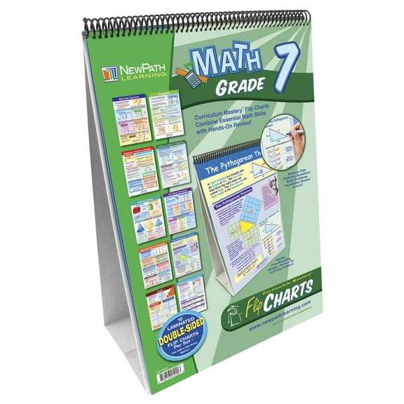 NewPath Learning Math Write-On/Wipe-Off Flip Chart Set, Grade 7