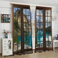 thumbnail image 3 of Forest Lake Curtains,Spring Mountain Lake Trees Season Natural Landscape Scenery,Rural Farmhouse Wooden Window Family Bedroom Living Room Curtains 52x84in, 3 of 5