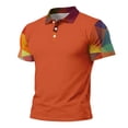 thumbnail image 3 of Havenx Golf Polo Shirts for Men Short Sleeve 3-Button Shirts Camo Printed Raglan Collared T-Shirts Work Business Athletic Casual Summer Wear,Orange 2XL, 3 of 5