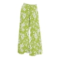 thumbnail image 4 of ZHENHONG Casual Pants for Women Womens Wide Leg Palazzo Pants Boho Floral 2025 Summer Beach Culottes Flowy Casual Trousers For Vacation, 4 of 4