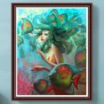 thumbnail image 1 of Cuadros Decorativos Kit de pintura por números DIY Mermaid Oil Art Picture Craft Home Wall Decor (H1846) Wdftyju de costura negro 4 estilos, 1 of 8