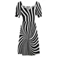 thumbnail image 4 of Vestido blanco y negro sin mangas para mujer ropa de baile baile de graduación 60, 4 of 6