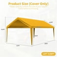thumbnail image 2 of Pakunoda 12' X 20' Carport Canopy Replacement Cover, Portable Car Garage Shelter Party Top Tent with 34PC Ball Bungees, Yellow (Only Cover, Frame Not Included), 2 of 8