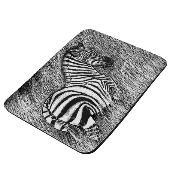 Zebra in Tall Grass Art by Denise Every - KuzmarK Mousepad / Hot Pad / Trivet